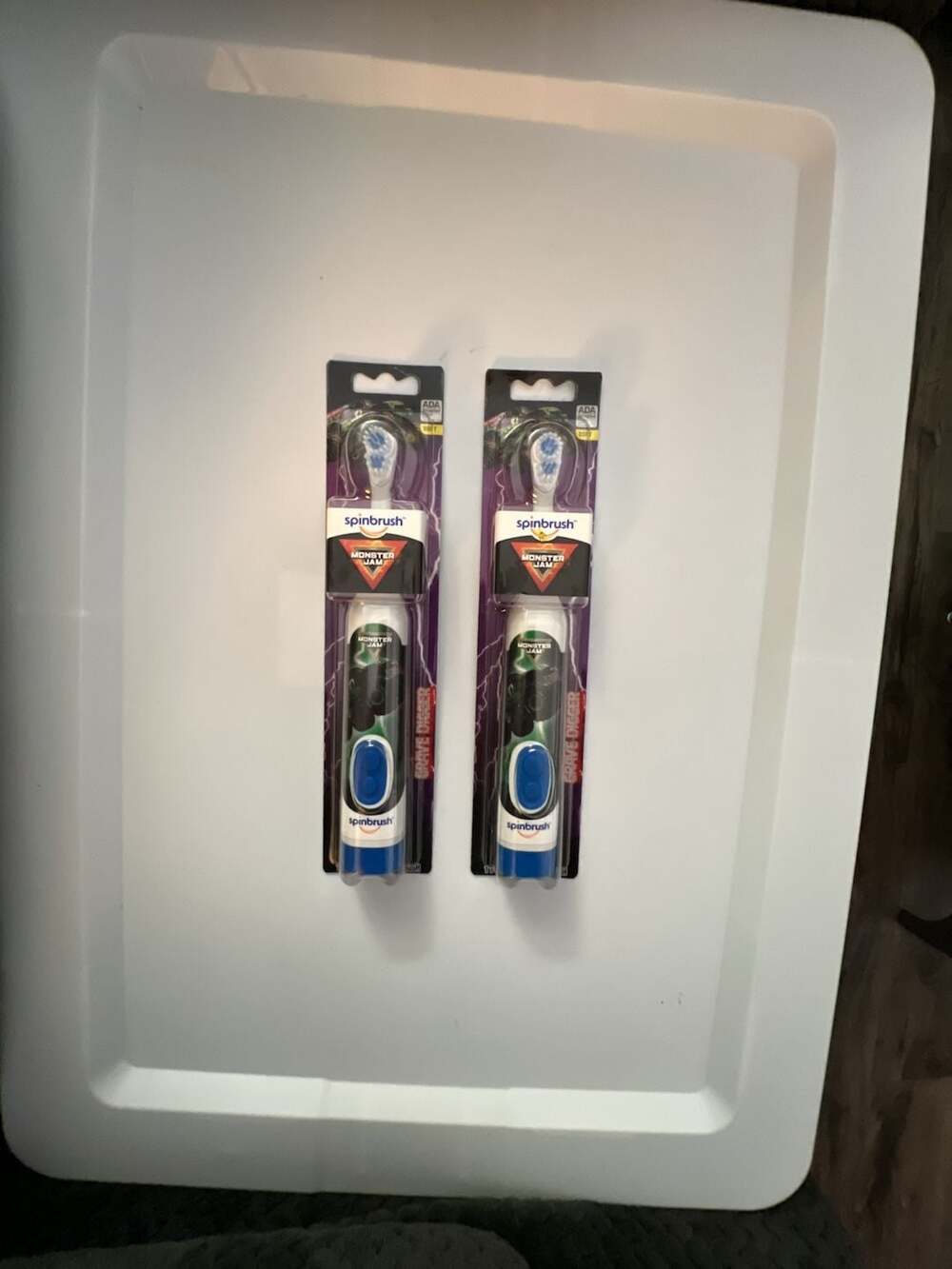 2 Pack Spinbrush Monster Jam Grave Digger Battery Powered Electric Toothbrush So